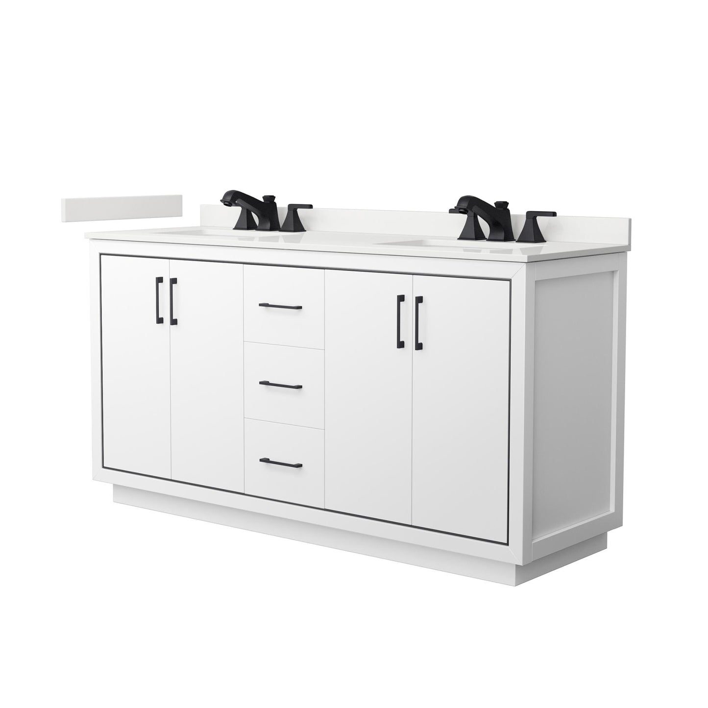 Icon Bathroom Vanity with Countertop 66 inch Double Sink 3-hole Faucet Setup