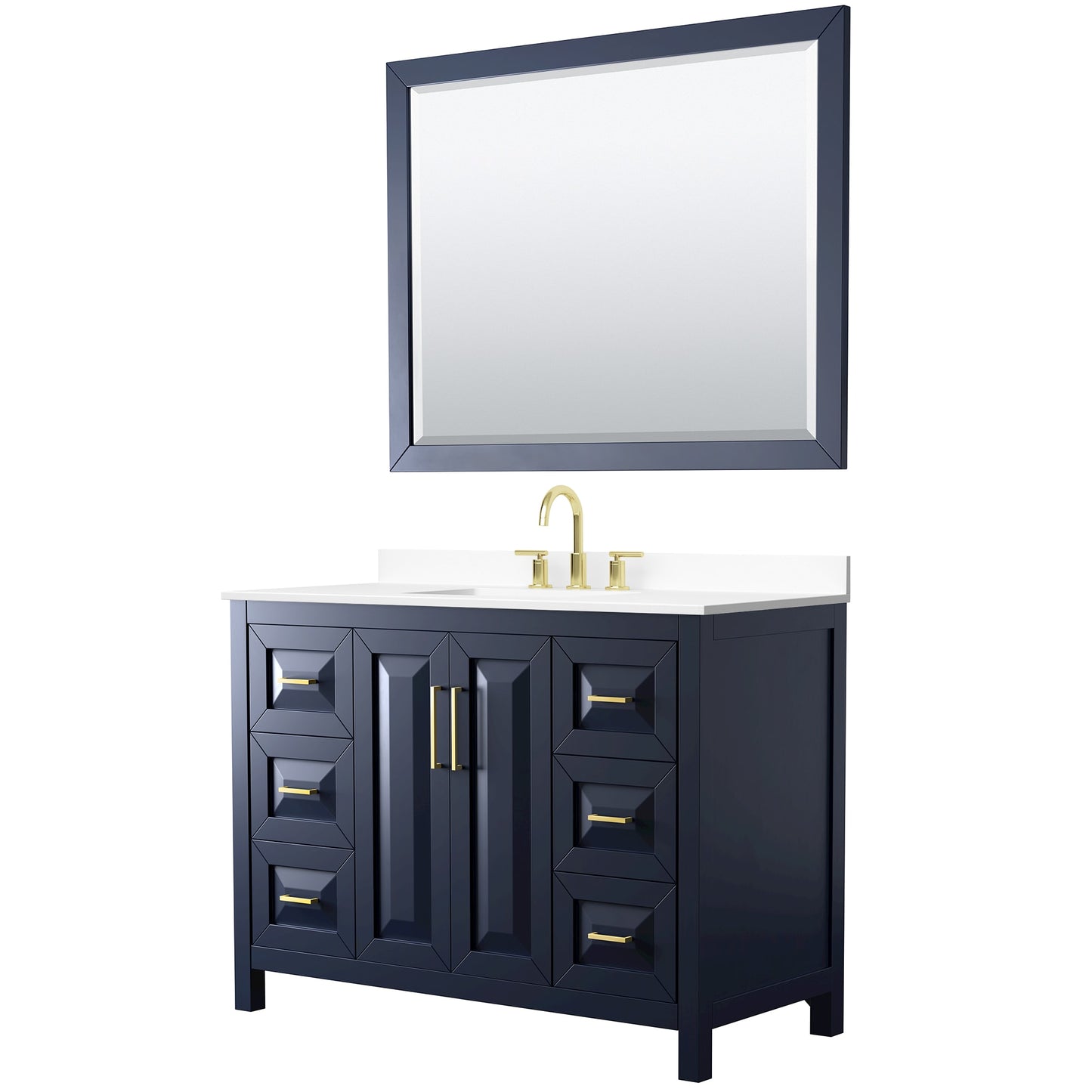 Daria Bathroom Vanity with Countertop 48 inch Single Sink 3-hole Faucet Setup