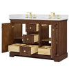 Custom image for Dark Walnut with Brushed Gold Trim / White Cultured Marble / No Mirror