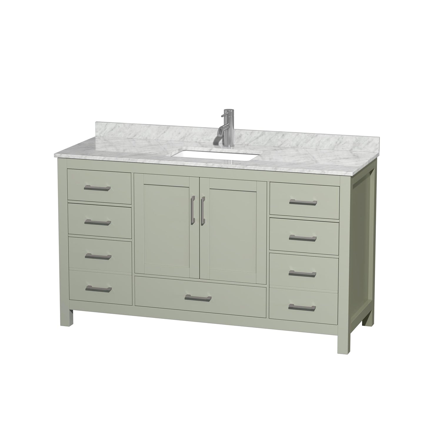 Sheffield Bathroom Vanity with Countertop 60 inch Single Sink Single hole Faucet Setup