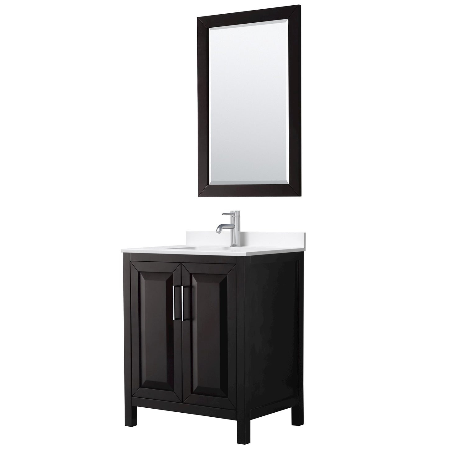Daria Bathroom Vanity with Countertop 30 inch Single Sink Single hole Faucet Setup