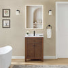 Custom image for Dark Walnut with Matte Black Trim / White Cultured Marble / No Mirror