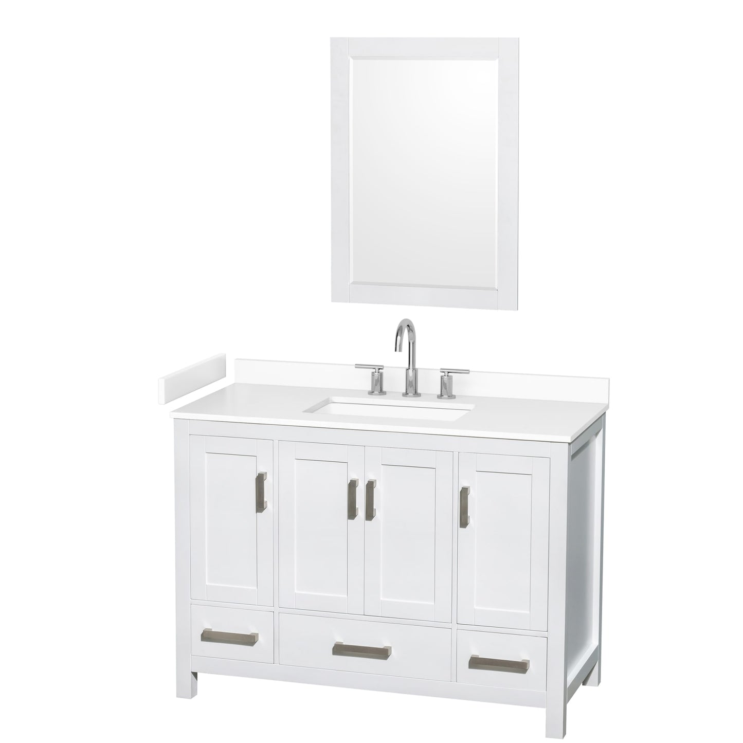 Sheffield Bathroom Vanity with Countertop 48 inch Single Sink 3-hole Faucet Setup