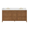 Custom image for Toasted Walnut with Satin Bronze Trim / White Quartz / No Mirror