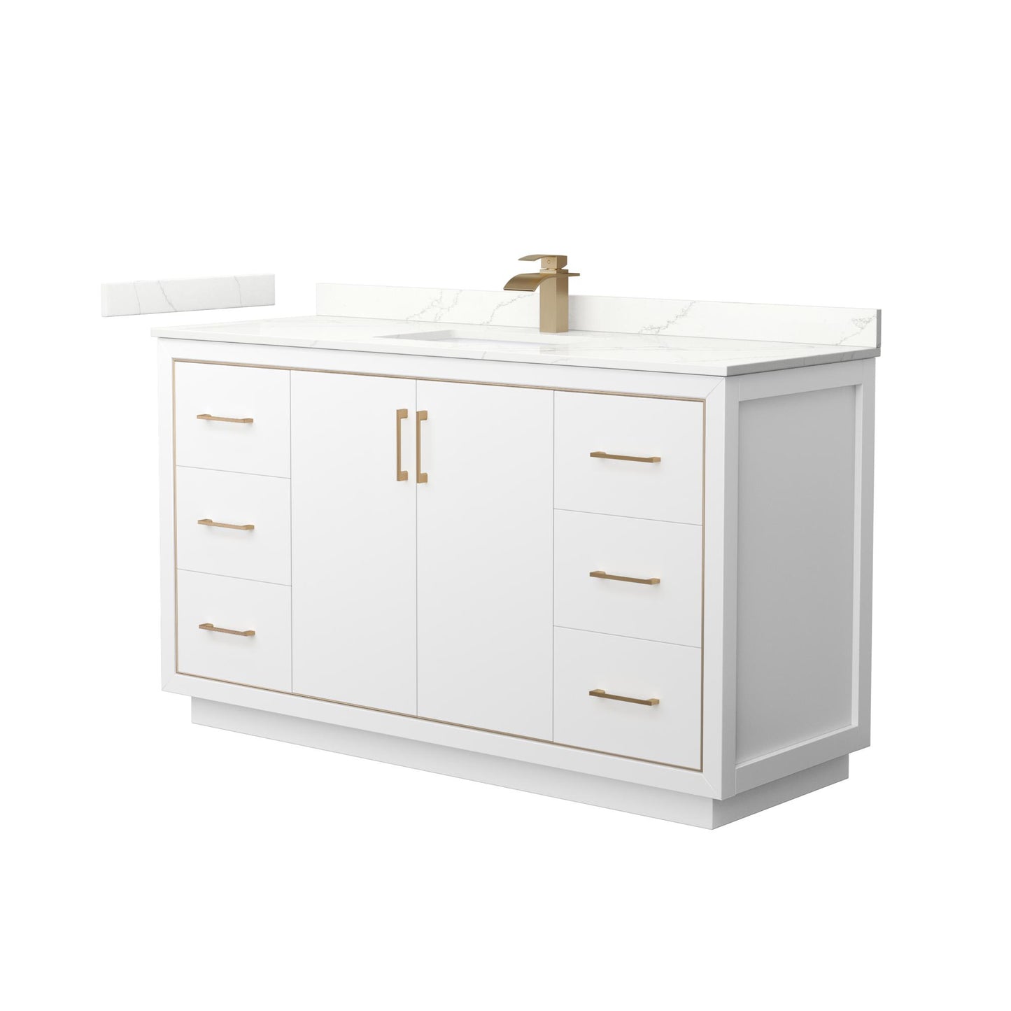 Icon Bathroom Vanity with Countertop 60 inch Single Sink Single hole Faucet Setup