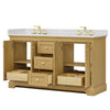Custom image for Honey Oak with Brushed Gold Trim / Carrara Cultured Marble / No Mirror