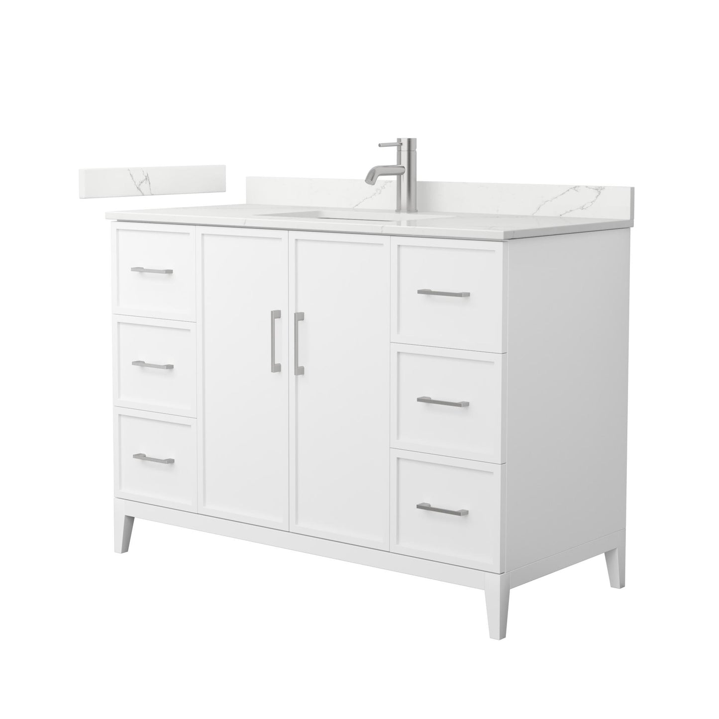 Elan Bathroom Vanity with Countertop 48 inch Single Sink Single hole Faucet Setup