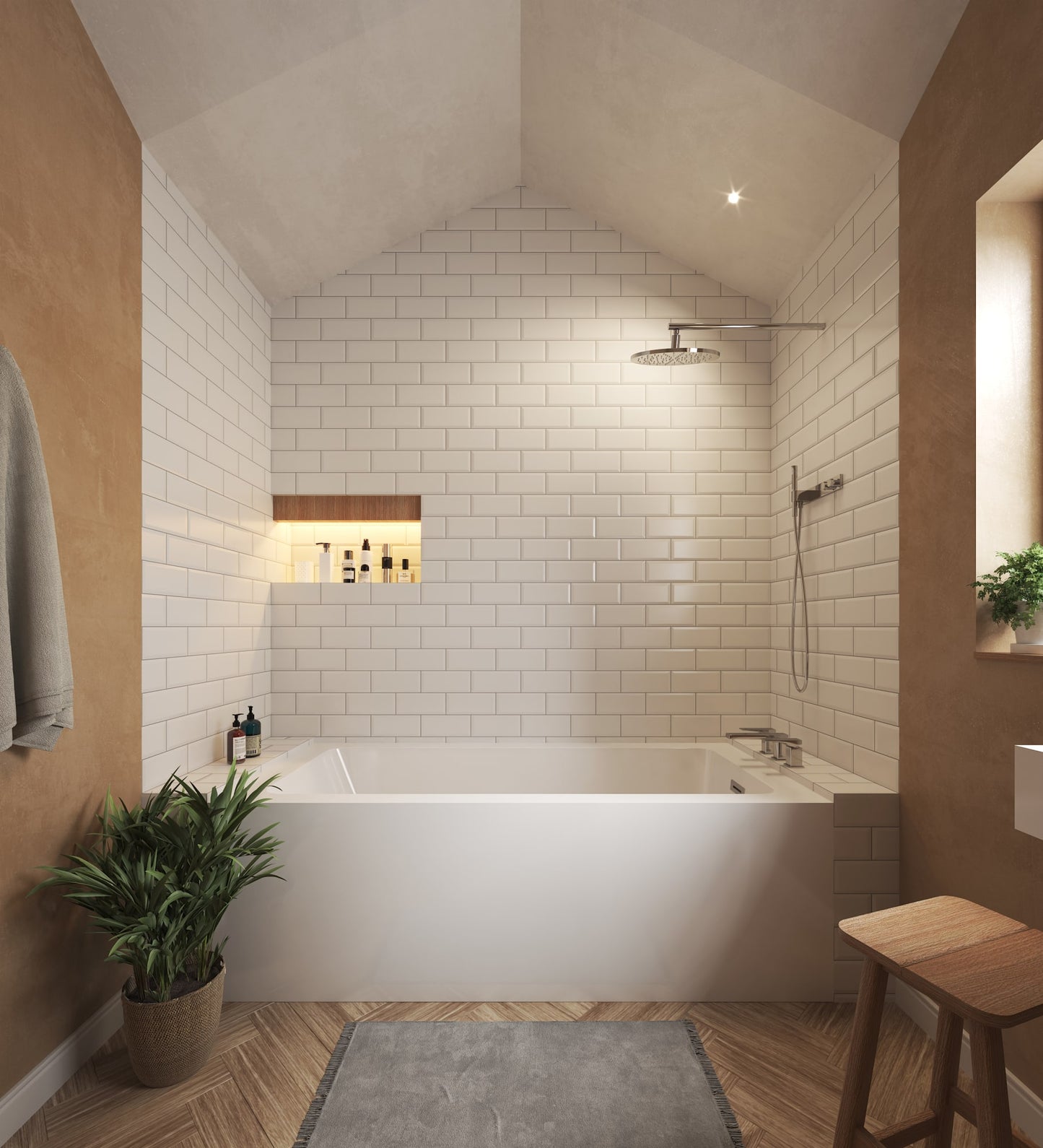 Grayley Alcove Acrylic Bathtub No Faucet 66 inch