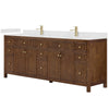 Custom image for Dark Walnut with Brushed Gold Trim / Carrara Cultured Marble / No Mirror