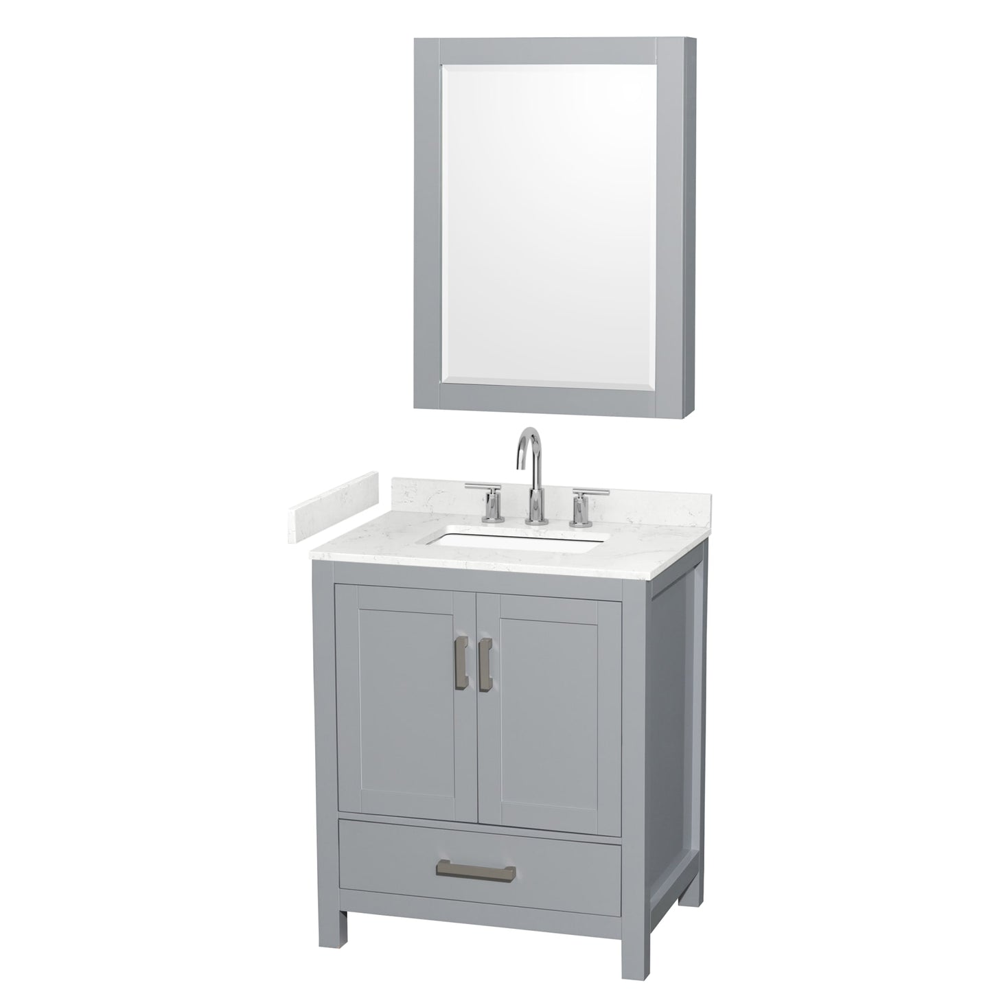 Sheffield Bathroom Vanity with Countertop 30 inch Single Sink 3-hole Faucet Setup