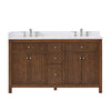 Custom image for Dark Walnut with Brushed Nickel Trim / White Cultured Marble / No Mirror
