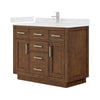 Custom image for Dark Oak with Brushed Nickel Trim / Giotto Quartz / No Mirror