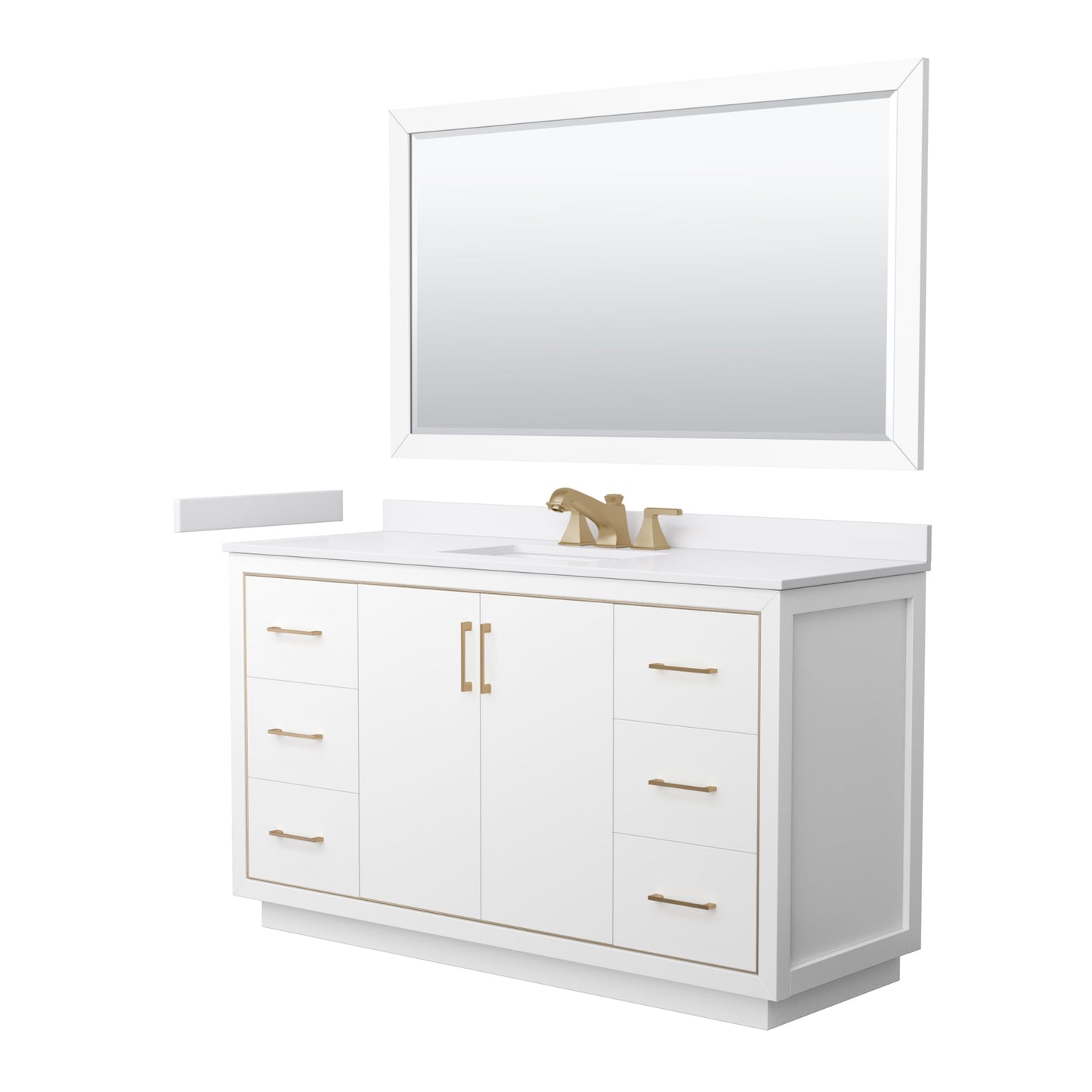 Icon Bathroom Vanity with Countertop 60 inch Single Sink 3-hole Faucet Setup