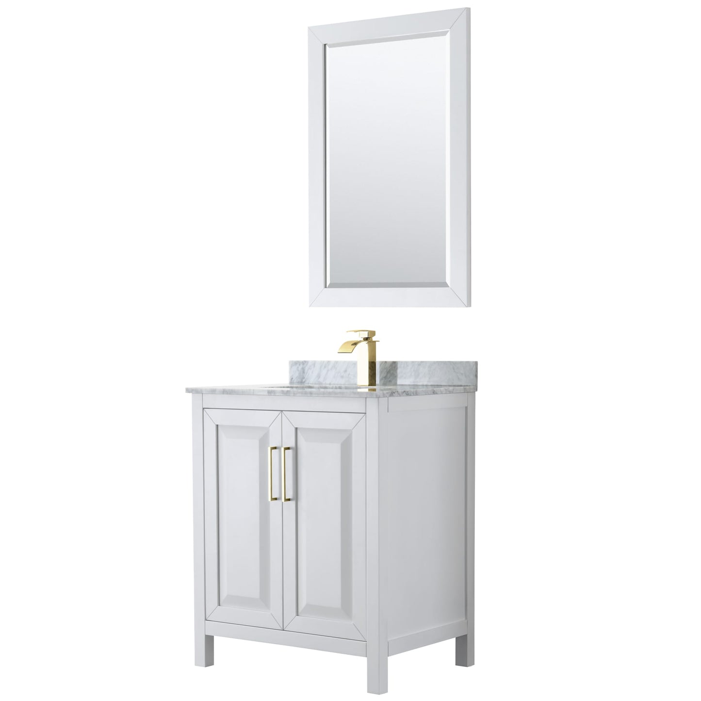 Daria Bathroom Vanity with Countertop 30 inch Single Sink Single hole Faucet Setup