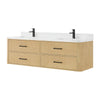 Custom image for Scandinavian Oak with Matte Black Trim / White Quartz / No Mirror