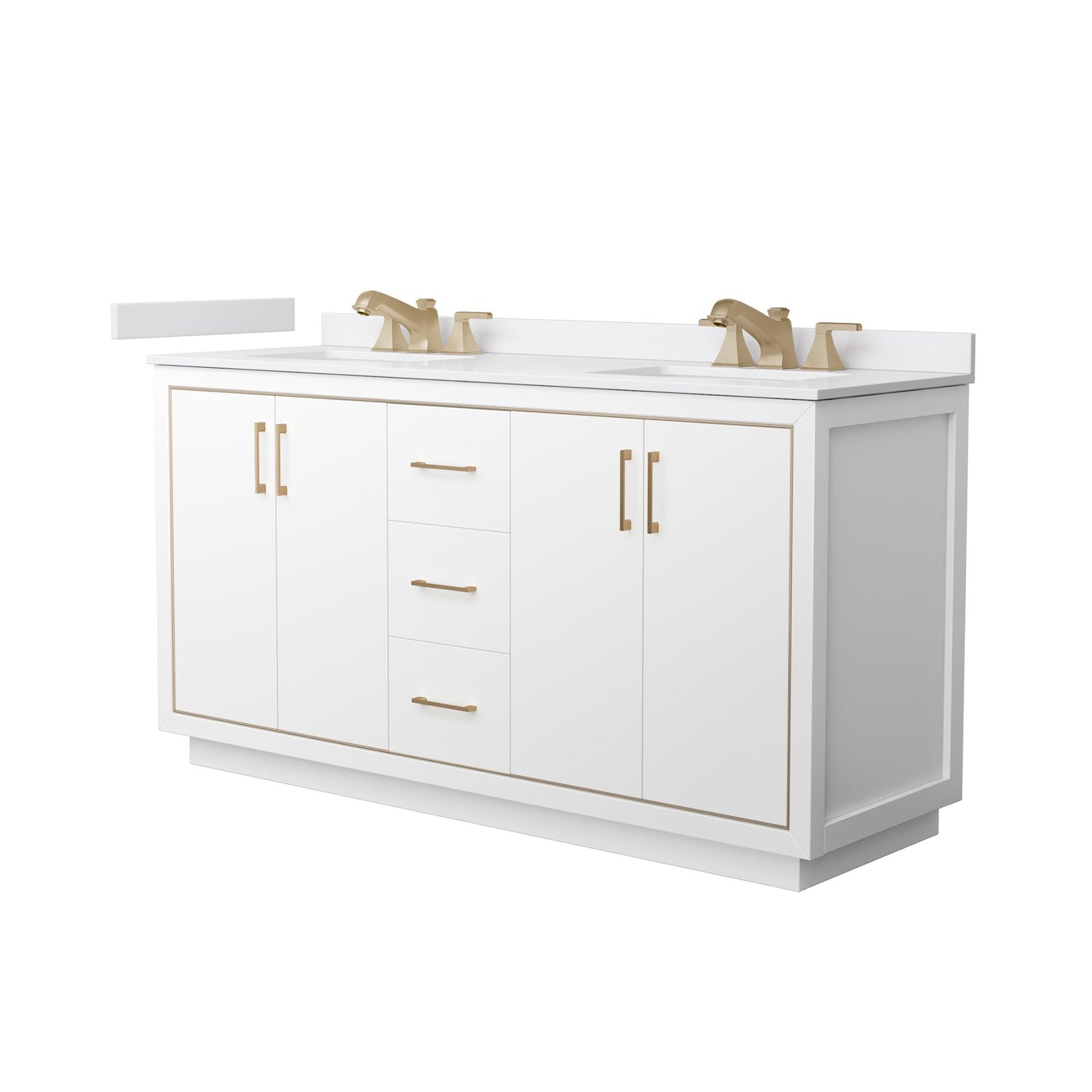 Icon Bathroom Vanity with Countertop 66 inch Double Sink 3-hole Faucet Setup