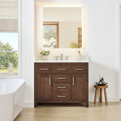 Beckett Bathroom Vanity with Countertop 42 inch Single Sink 3-hole Faucet Setup