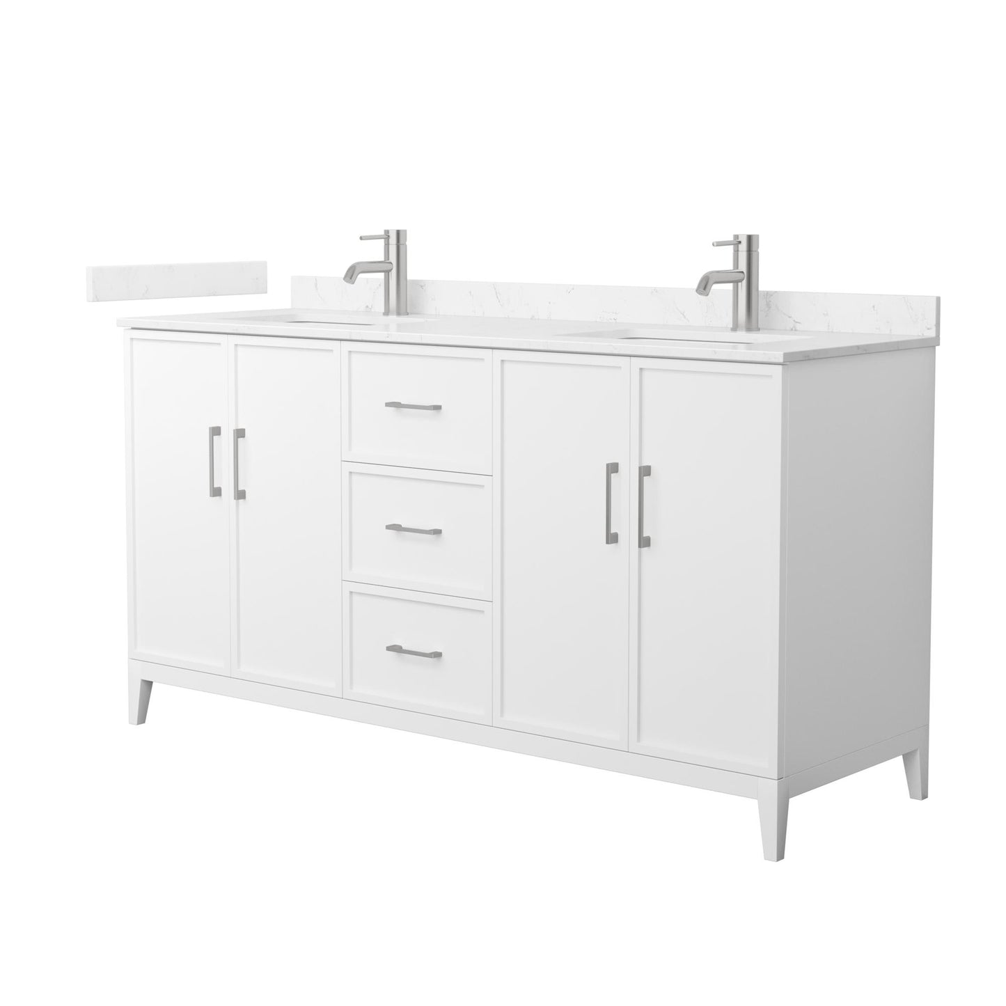 Elan Bathroom Vanity with Countertop 66 inch Double Sink Single hole Faucet Setup