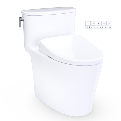 Aurora WASHLET+ S7 One-Piece Elongated 1.28 GPF Universal Height Toilet with CEFIONTECT
