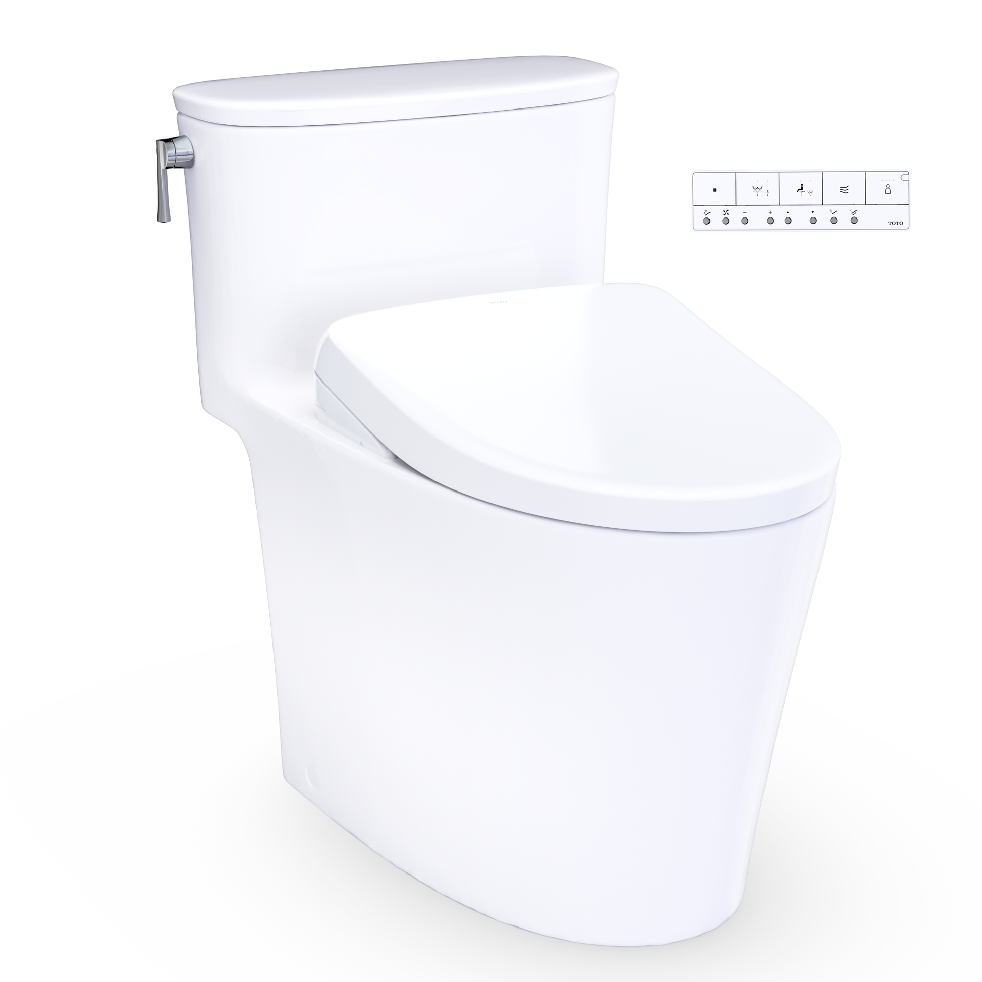 Aurora 1G WASHLET+ S7 One-Piece Elongated 1.0 GPF Auto Flush Universal Height Toilet with CEFIONTECT
