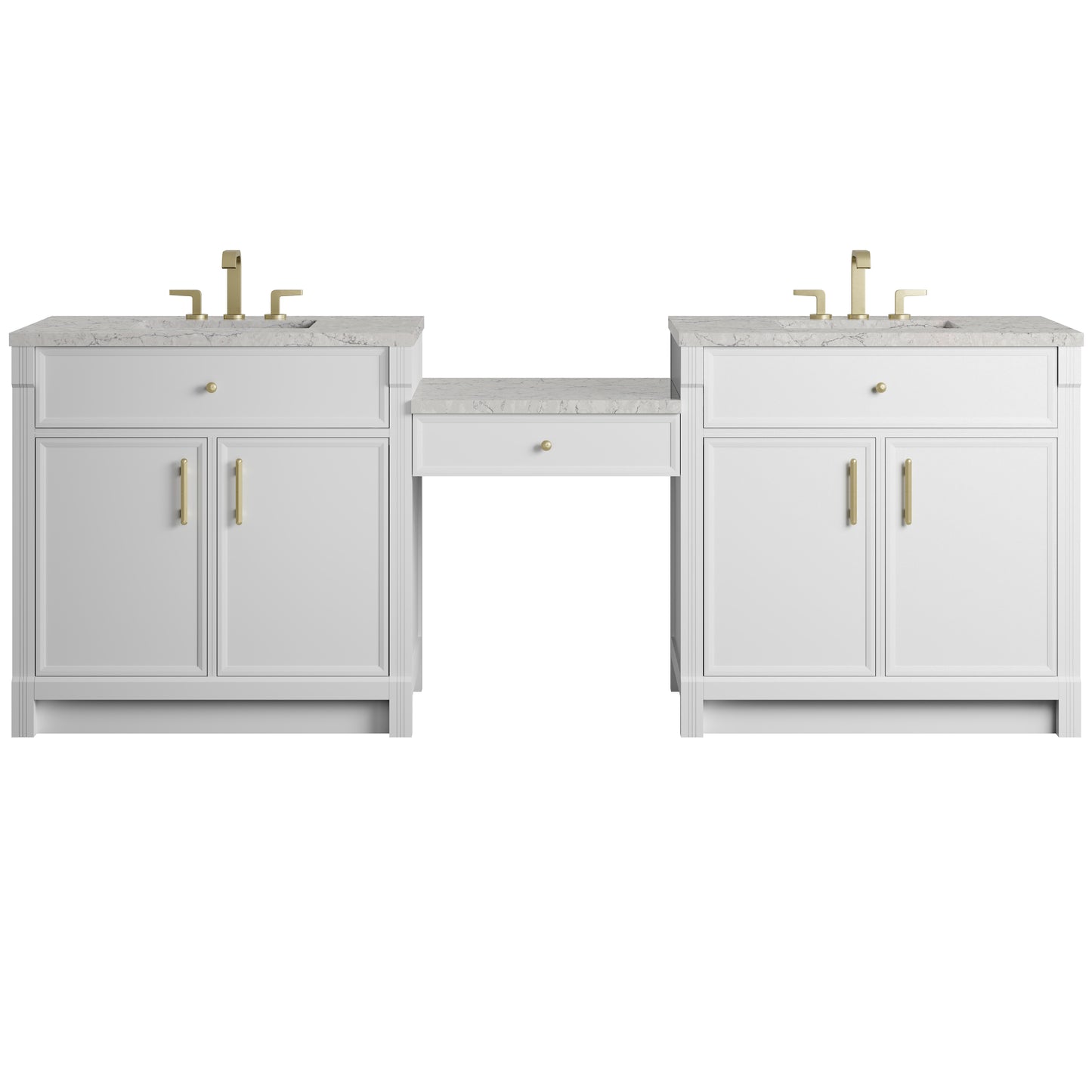 Bellshire 96" Dual Vanity Set with 24" Make-Up Counter