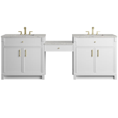Bellshire 96" Dual Vanity Set with 24" Make-Up Counter