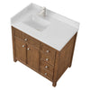 Custom image for Toasted Walnut with Brushed Nickel Trim / White Quartz / No Mirror