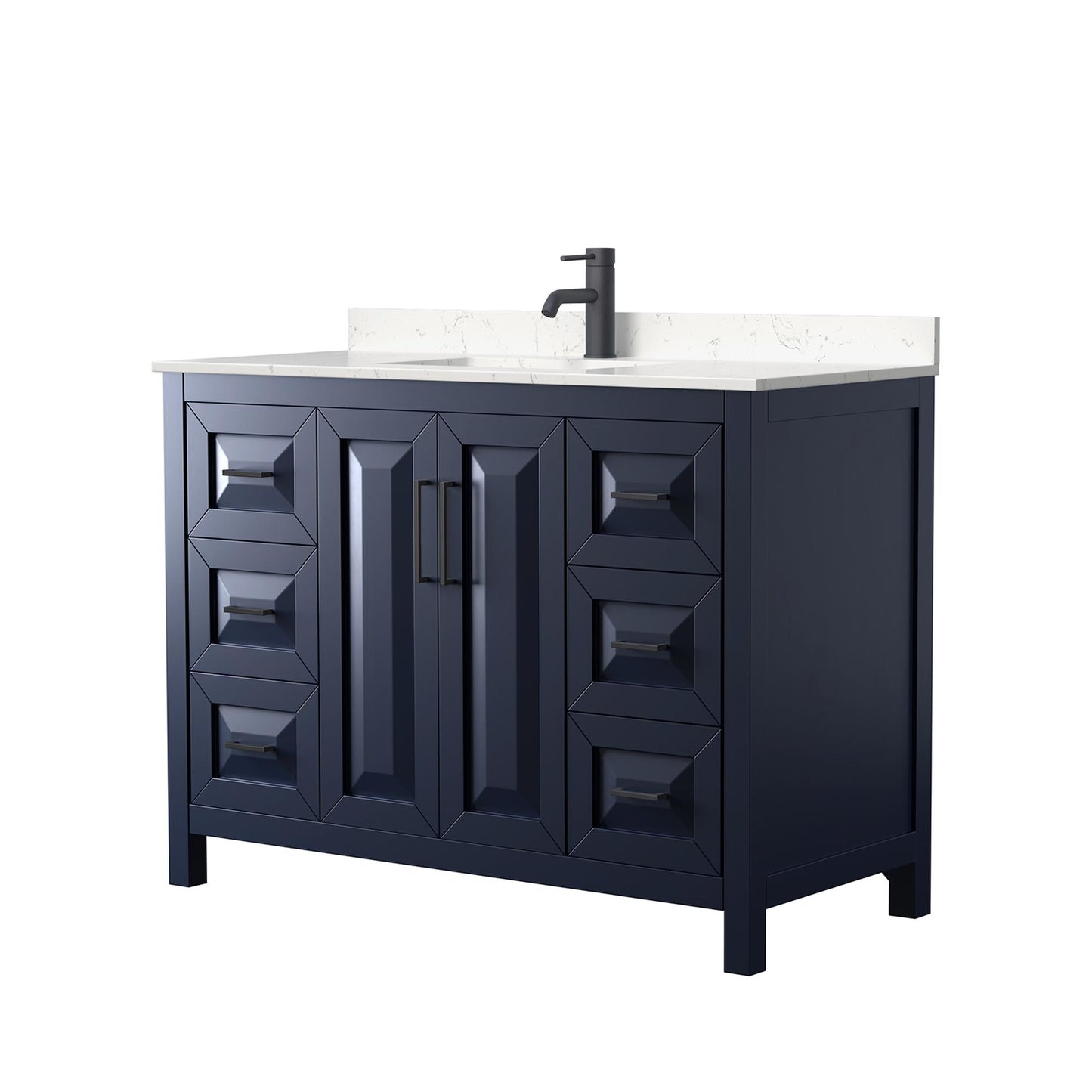 Daria Bathroom Vanity with Countertop 48 inch Single Sink Single hole Faucet Setup