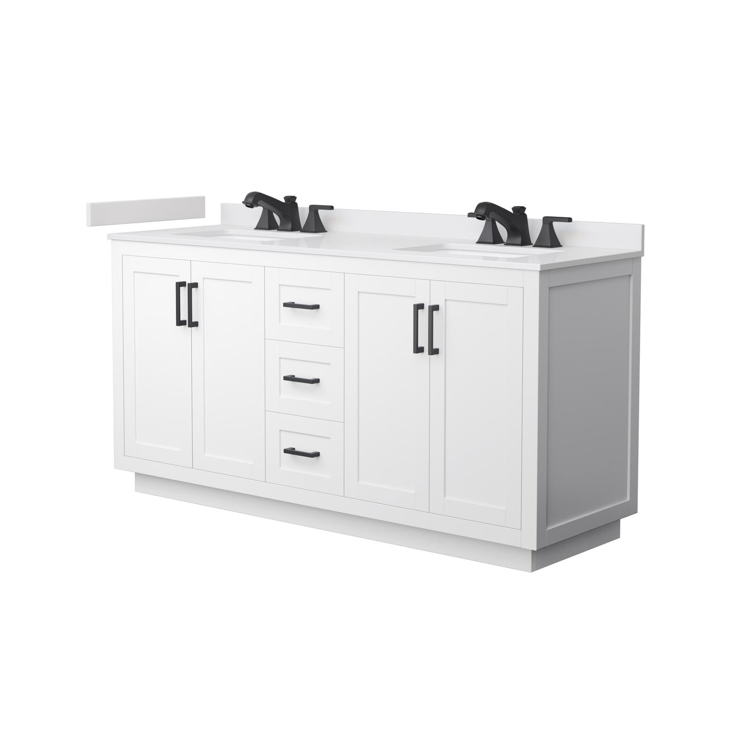 Miranda Bathroom Vanity with Countertop 66 inch Double Sink 3-hole Faucet Setup