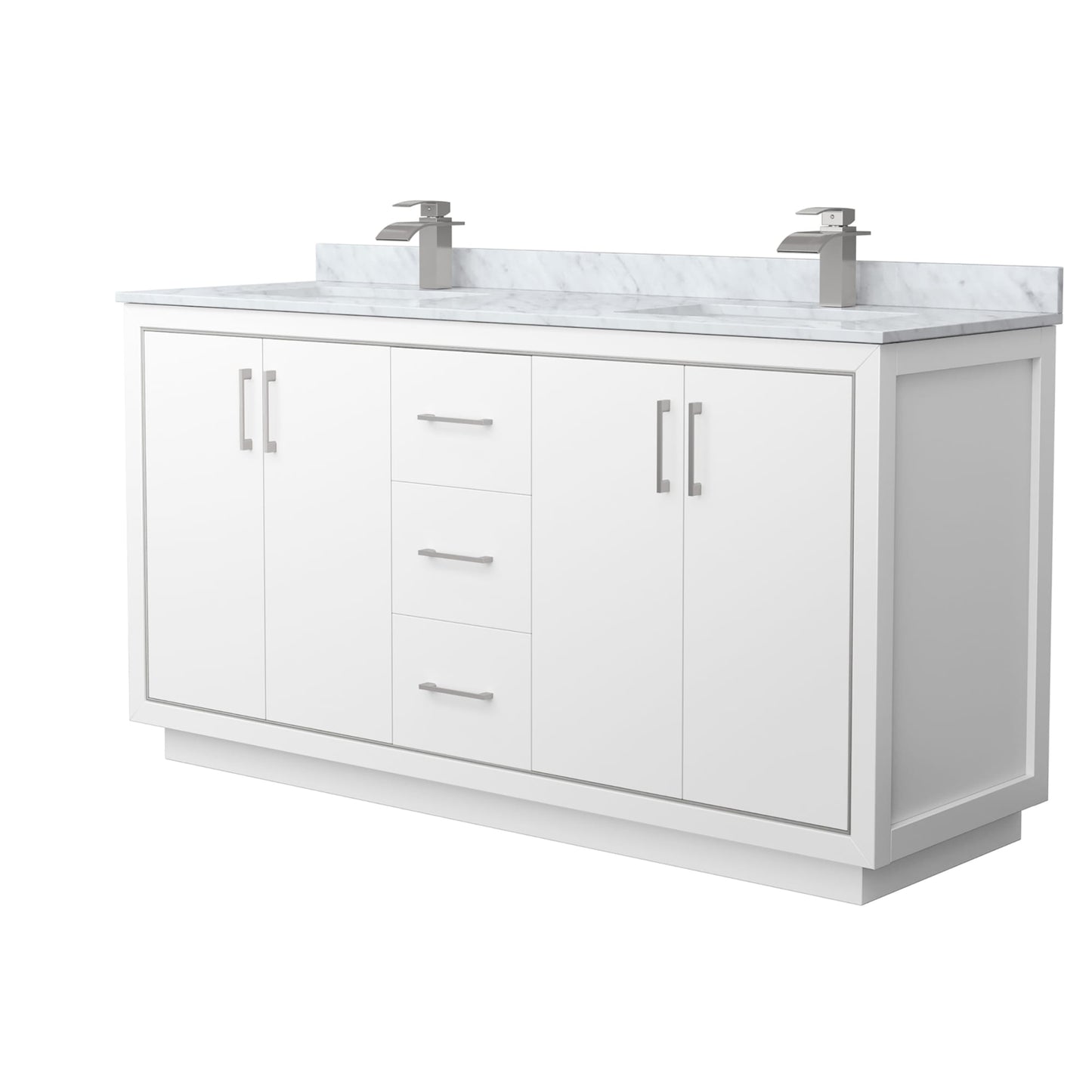Icon Bathroom Vanity with Countertop 66 inch Double Sink Single hole Faucet Setup