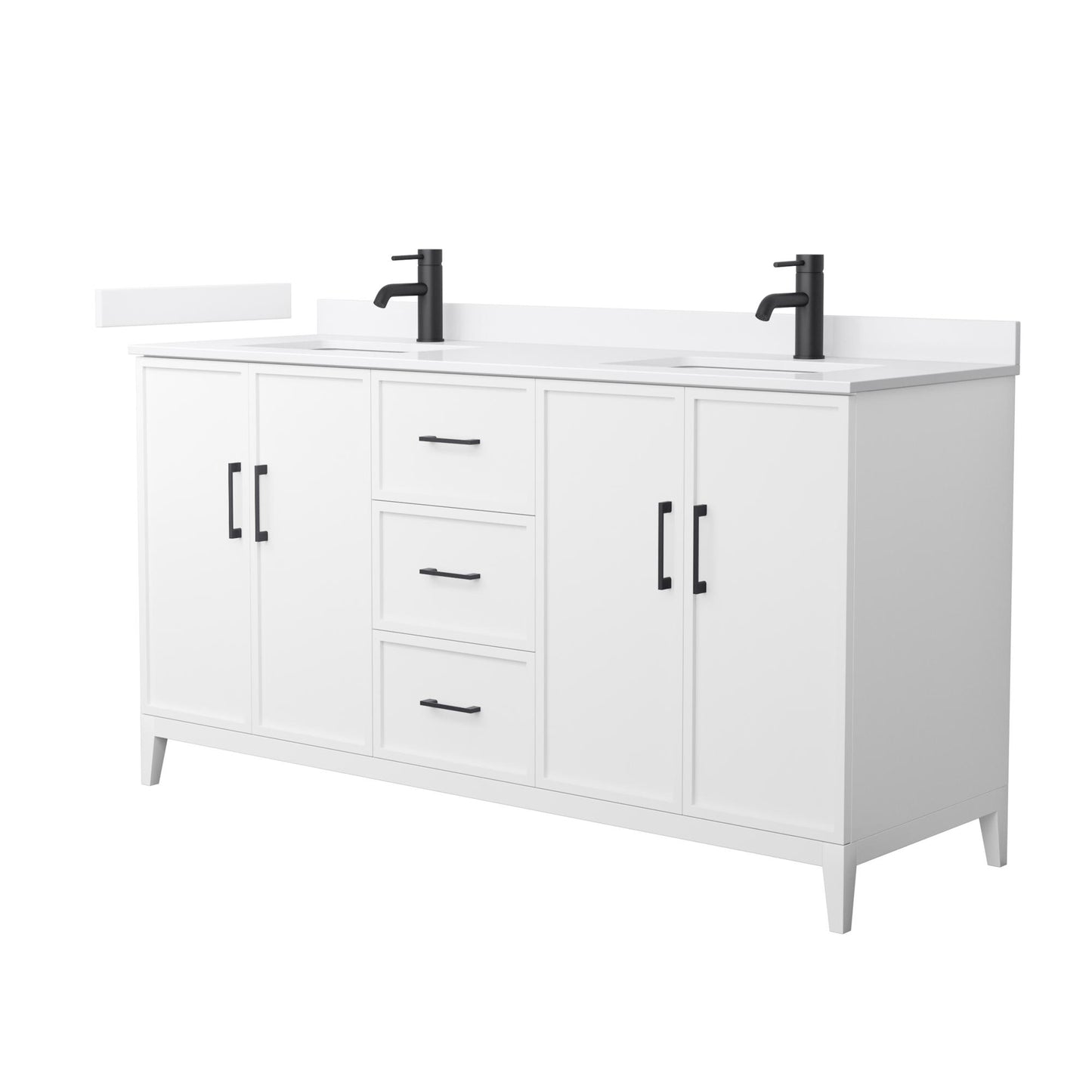 Elan Bathroom Vanity with Countertop 66 inch Double Sink Single hole Faucet Setup