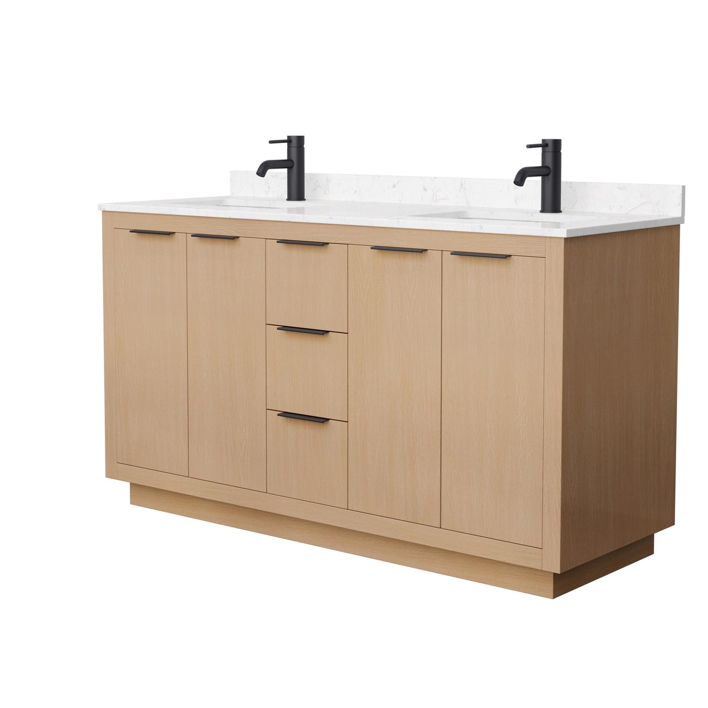 Maroni Bathroom Vanity with Countertop 60 inch Double Sink Single hole Faucet Setup