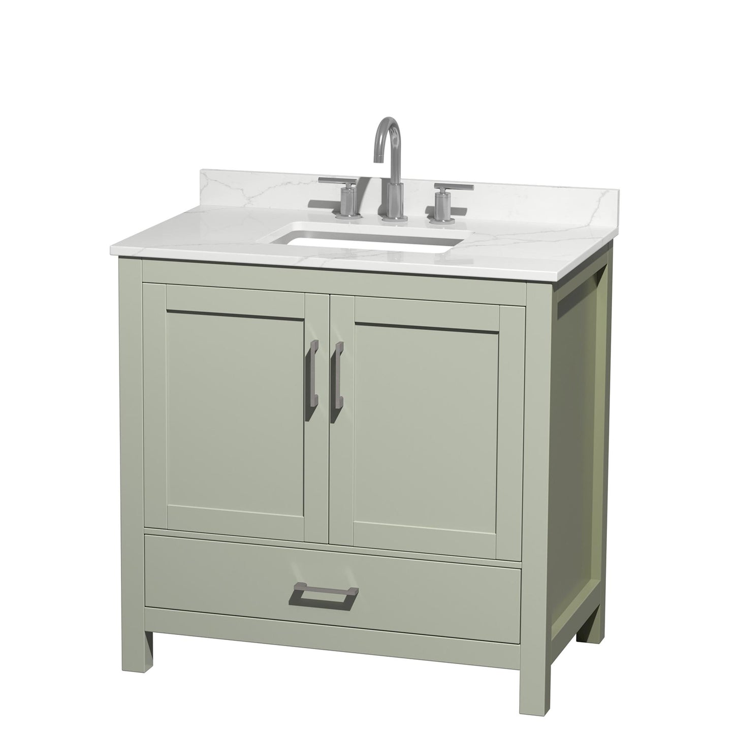 Sheffield Bathroom Vanity with Countertop 36 inch Single Sink 3-hole Faucet Setup