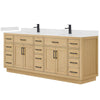 Custom image for Rift Oak with Matte Black Trim / Carrara Cultured Marble / No Mirror
