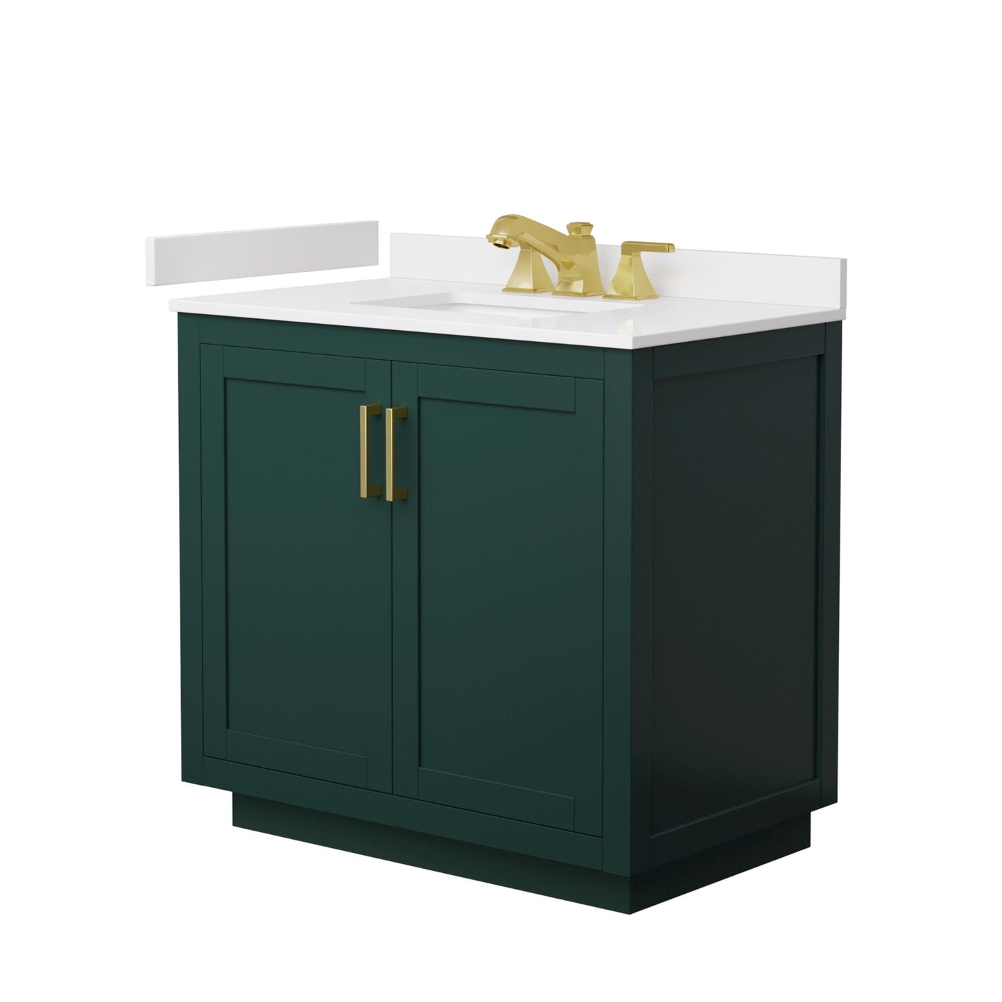 Miranda Bathroom Vanity with Countertop 36 inch Single Sink 3-hole Faucet Setup