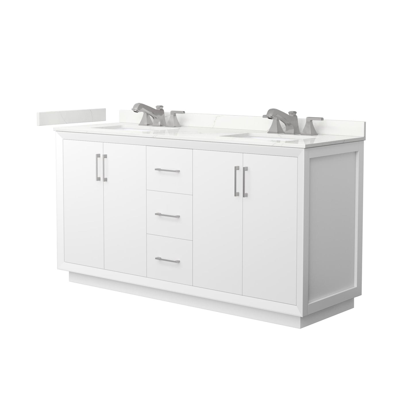 Strada Bathroom Vanity with Countertop 66 inch Double Sink 3-hole Faucet Setup