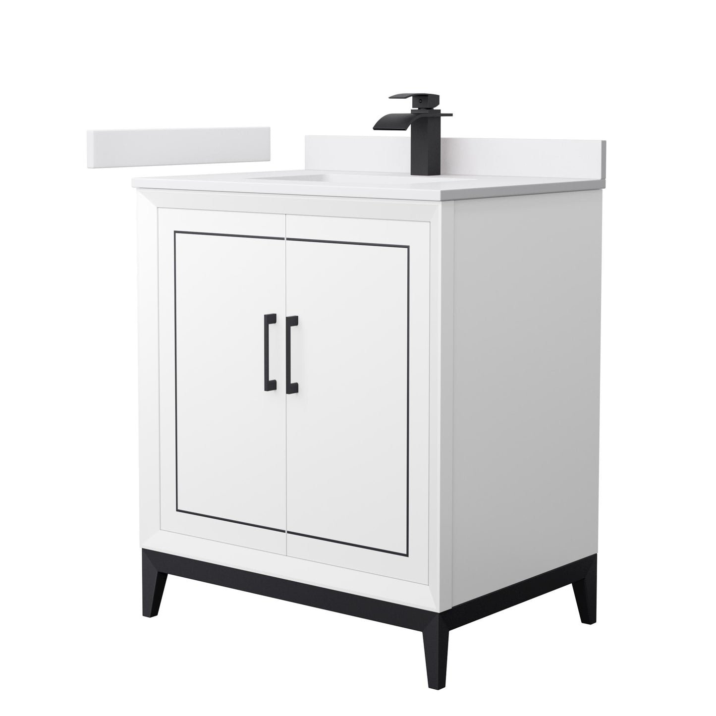 Marlena Bathroom Vanity with Countertop 30 inch Single Sink Single hole Faucet Setup