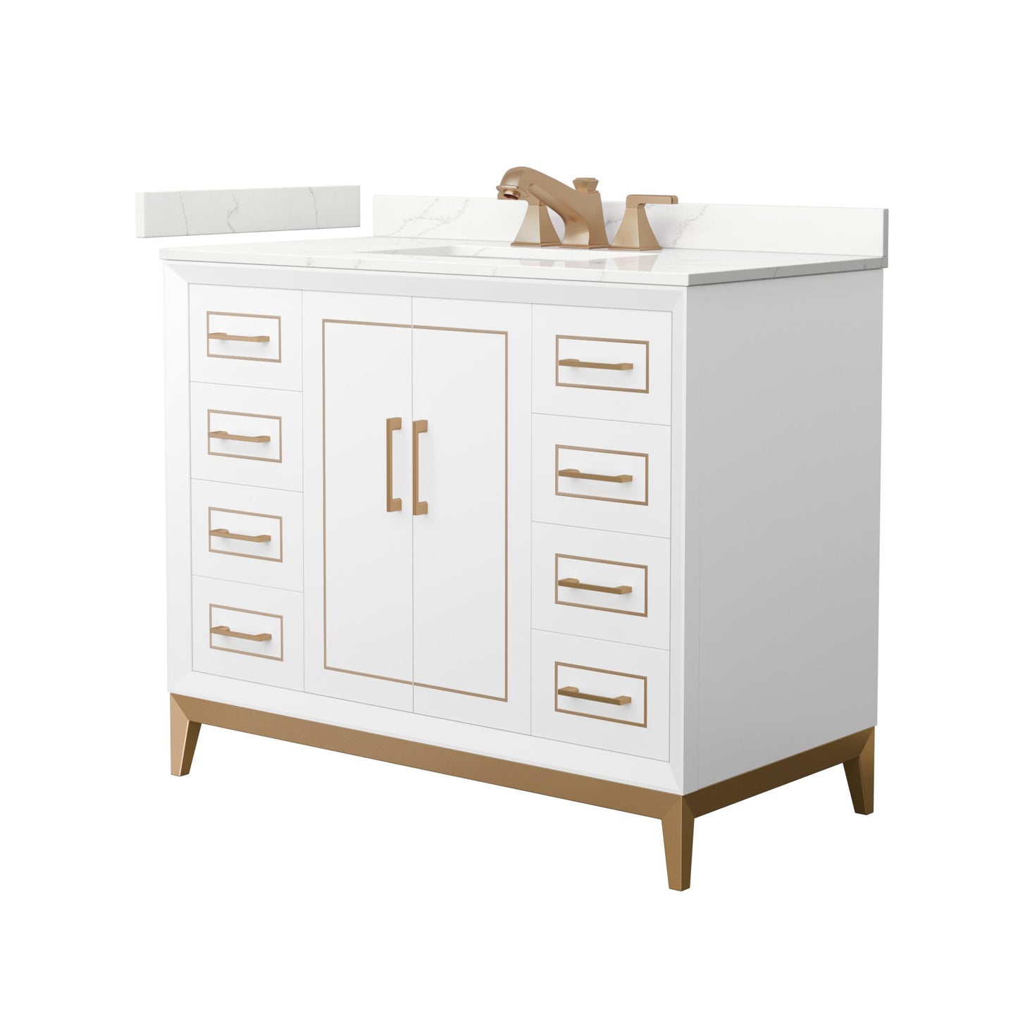 Marlena Bathroom Vanity with Countertop 42 inch Single Sink 3-hole Faucet Setup