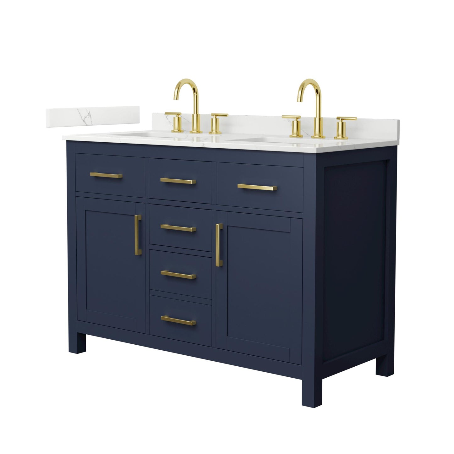 Beckett Bathroom Vanity with Countertop 48 inch Double Sink 3-hole Faucet Setup