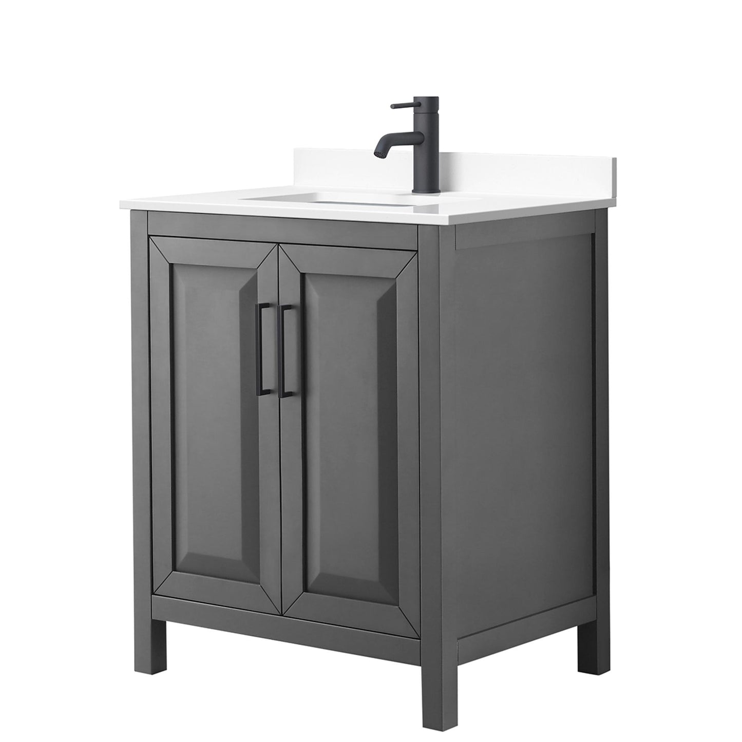 Daria Bathroom Vanity with Countertop 30 inch Single Sink Single hole Faucet Setup