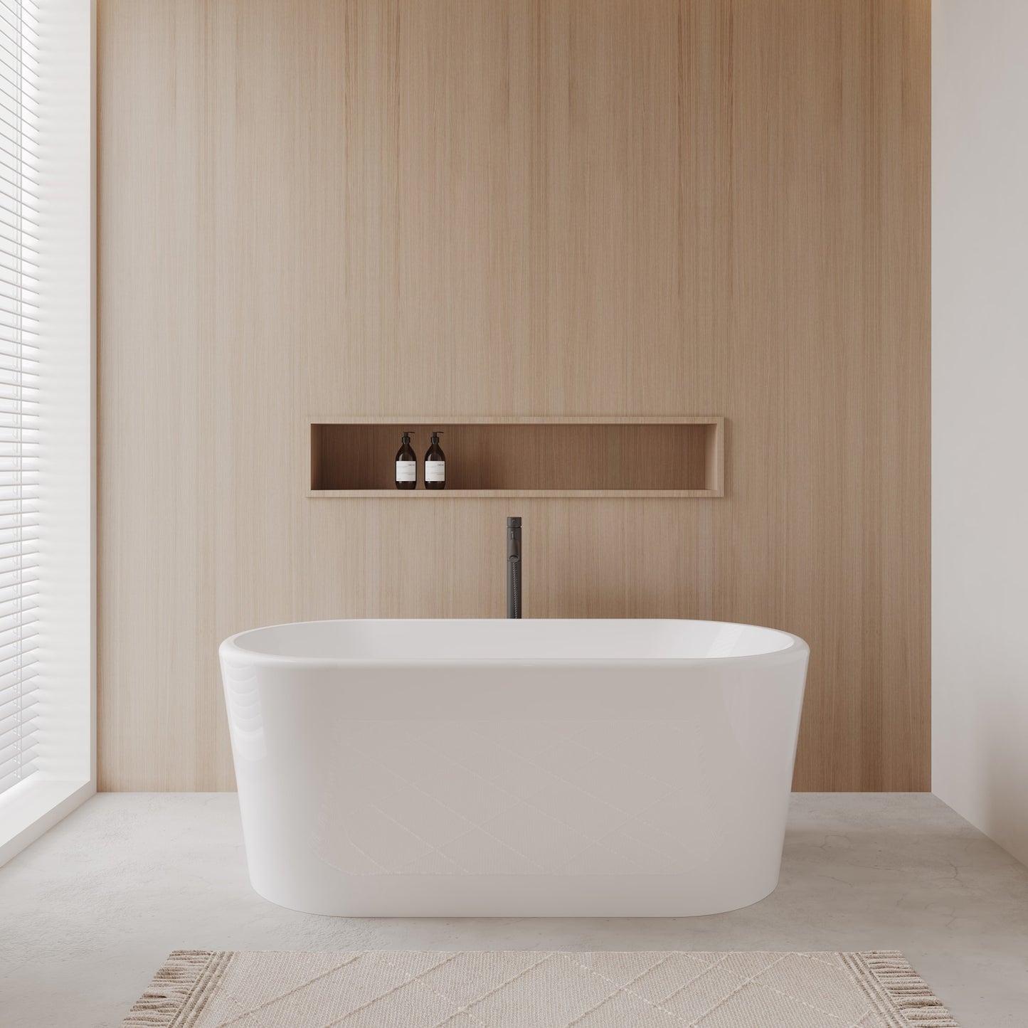 Ursula Freestanding Acrylic Bathtub With Faucet 59 inch