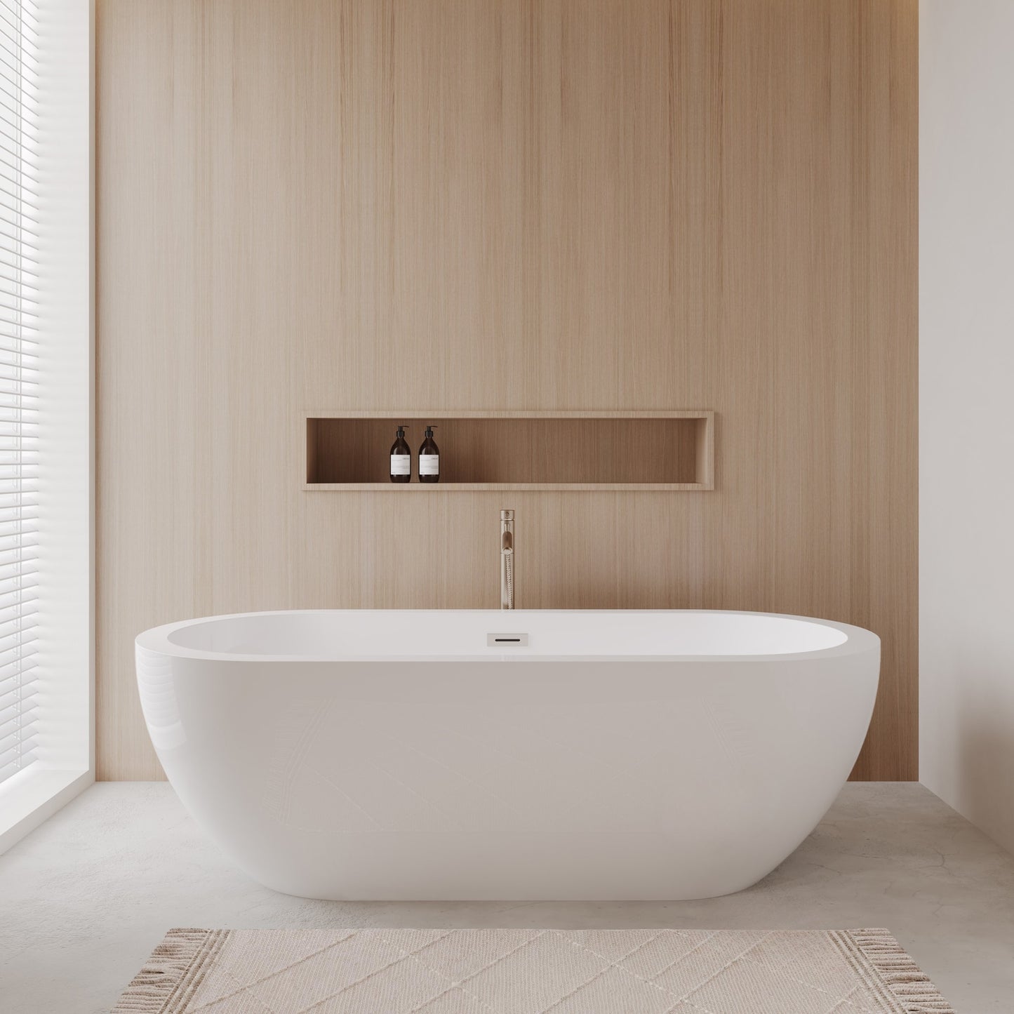 Soho Freestanding Acrylic Bathtub With Faucet 72 inch