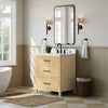 Custom image for Scandinavian Oak with Matte Black Trim / White Quartz / No Mirror