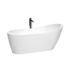 Custom image for White with Shiny White Trim and Matte Black Faucet / 59