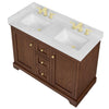 Custom image for Dark Walnut with Brushed Gold Trim / Carrara Cultured Marble / No Mirror