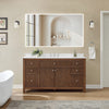 Custom image for Dark Walnut with Brushed Nickel Trim / Carrara Cultured Marble / No Mirror