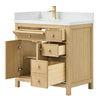 Custom image for Scandinavian Oak with Satin Bronze Trim / White Quartz / No Mirror