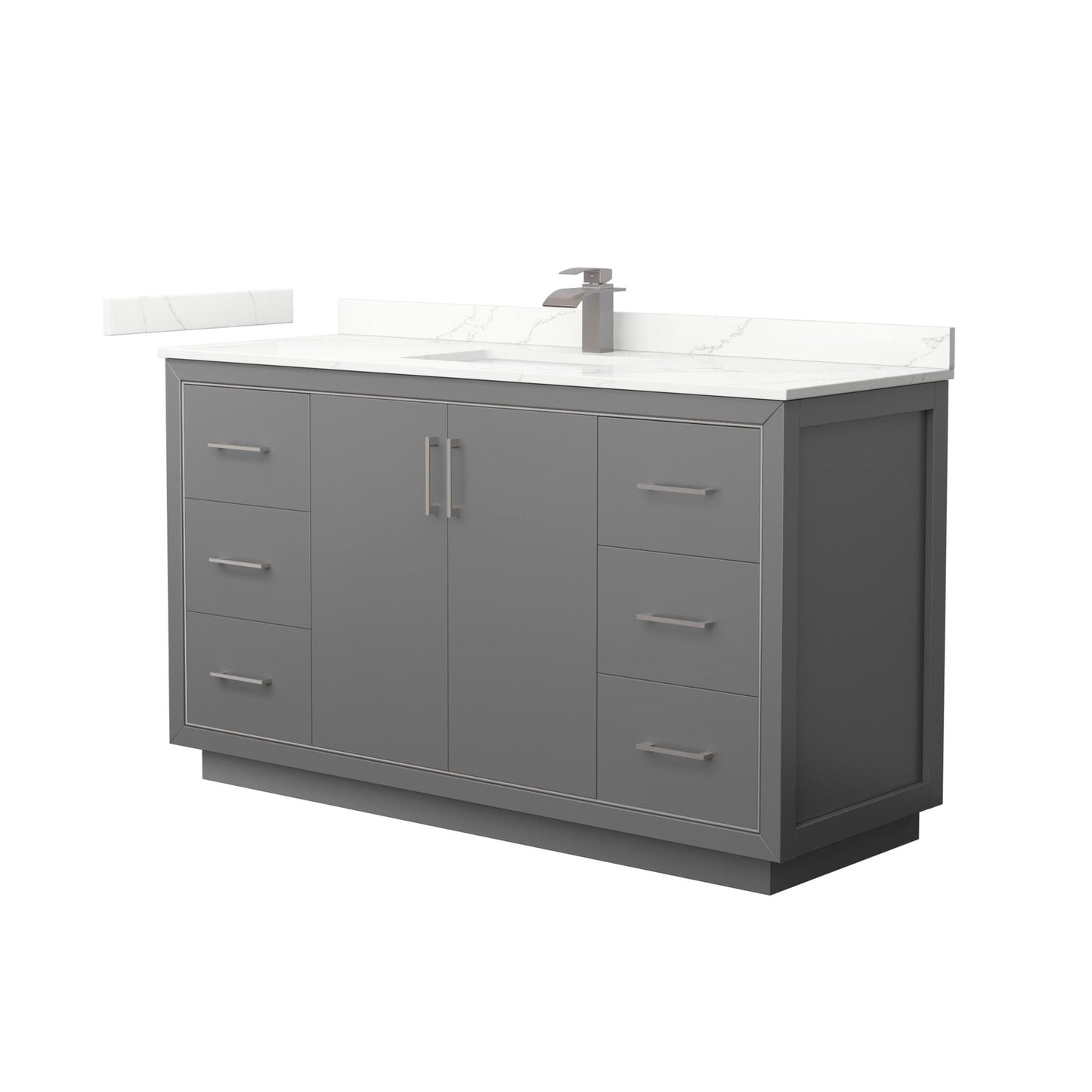 Icon Bathroom Vanity with Countertop 60 inch Single Sink Single hole Faucet Setup
