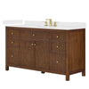 Custom image for Dark Walnut with Brushed Gold Trim / White Quartz / No Mirror