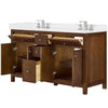 Custom image for Dark Walnut with Brushed Nickel Trim / White Cultured Marble / No Mirror